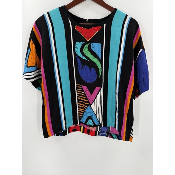 Women’s Vintage 80’s F STOP Graphic Print Short Sleeve Size LARGE Retro Y2k 90's - Picture 3 of 9